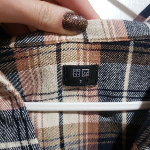Uniqlo Flannel Plaid Skipper Collar Long Sleeve Flannel Size Small - Picture 6 of 9